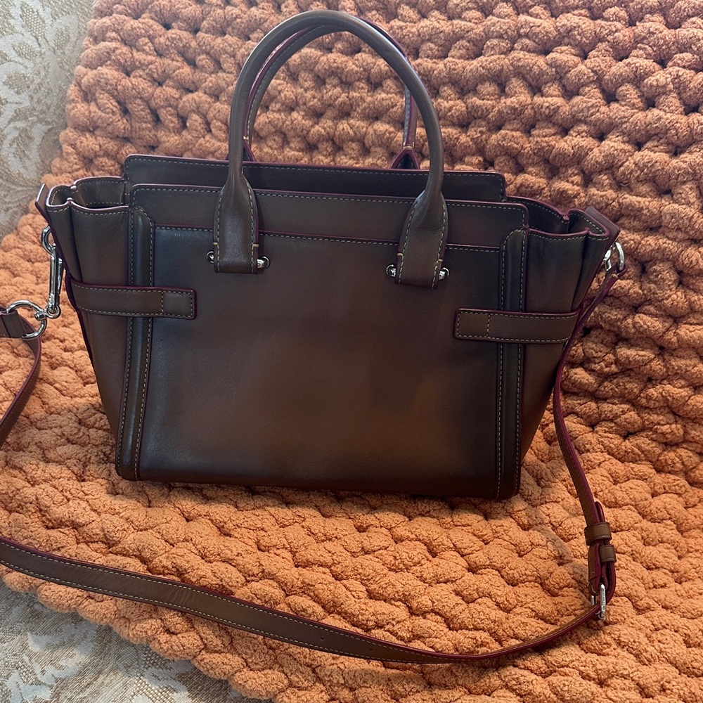 Coach Tan and Brown Leather Satchel - Picture 3 of 9